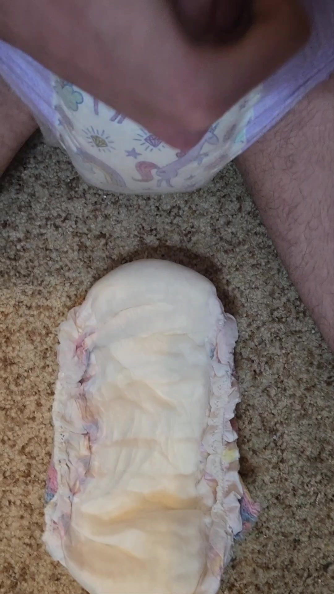 Cum on diaper for later