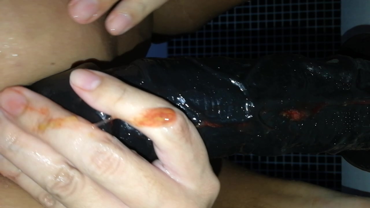 dildo fuck with blood