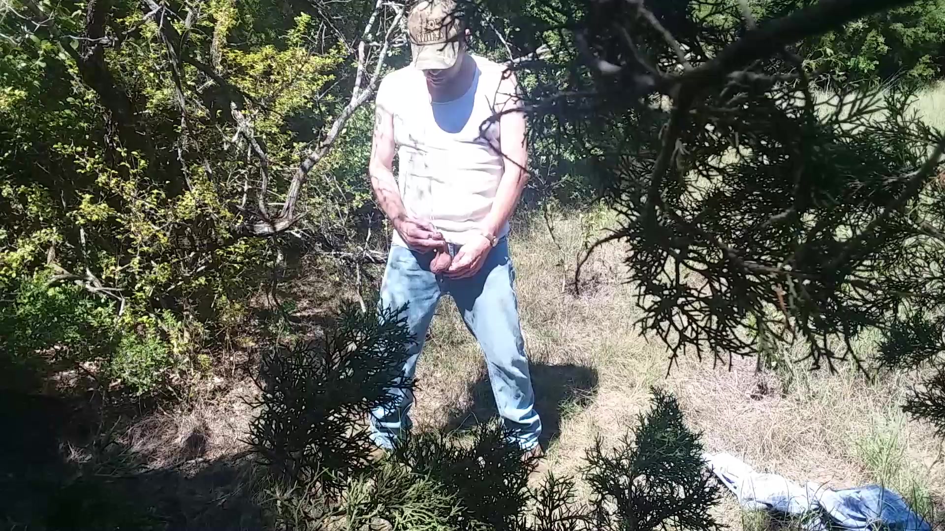Drinkin piss and shitting in the woods