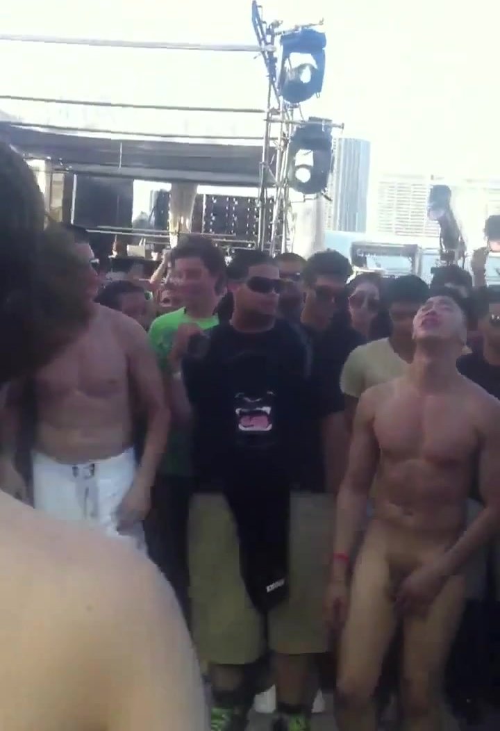 Asian boy exposes himself publicly