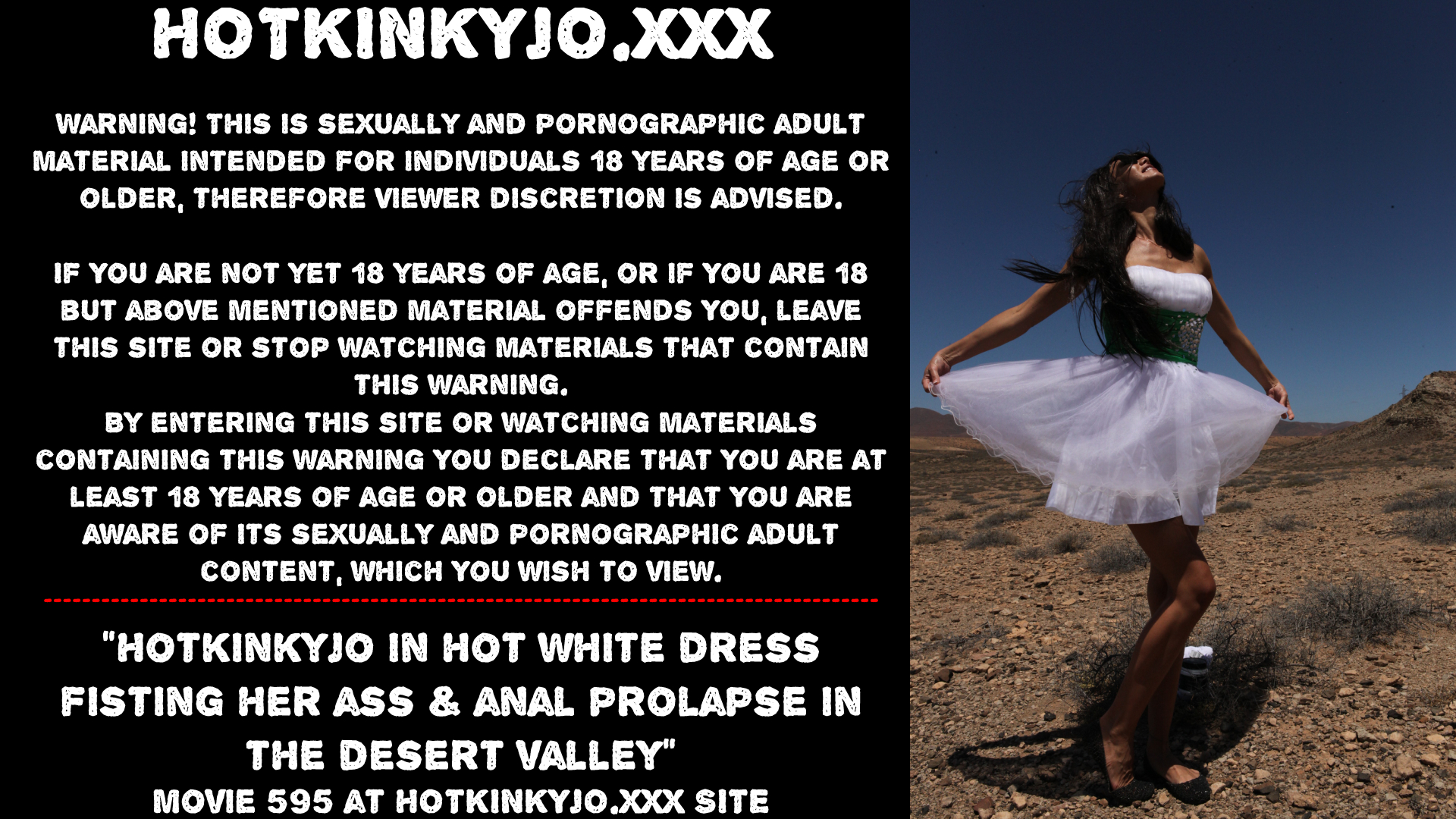 Hotkinkyjo in hot white dress fisting anal prolapse