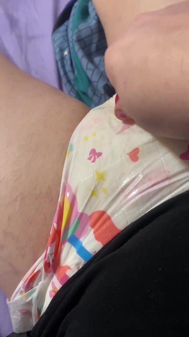 Playing With A Vibrator In My Soaked Diaper