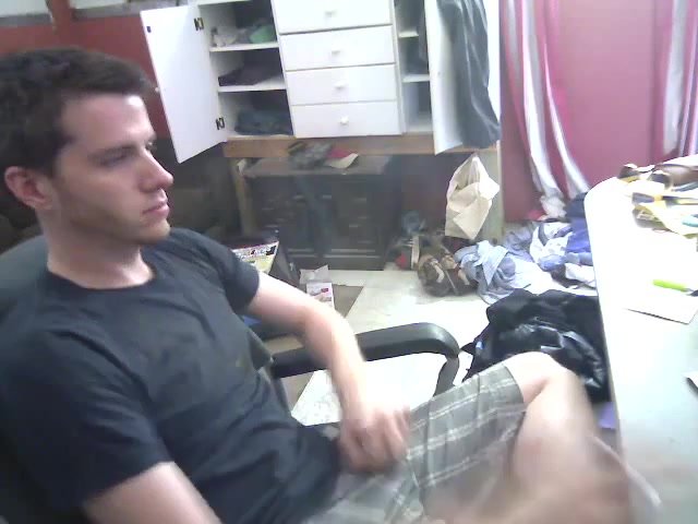 Handsome guy smoke jerk off