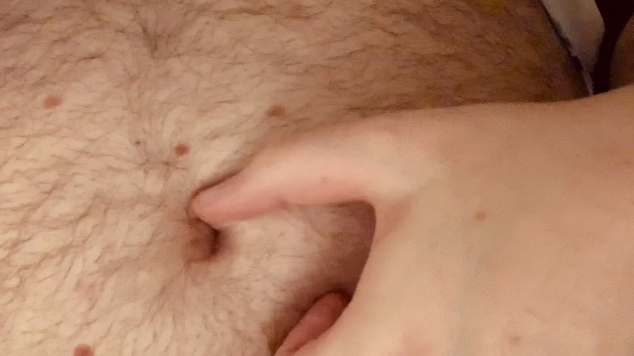 Closeup belly button play - video 3