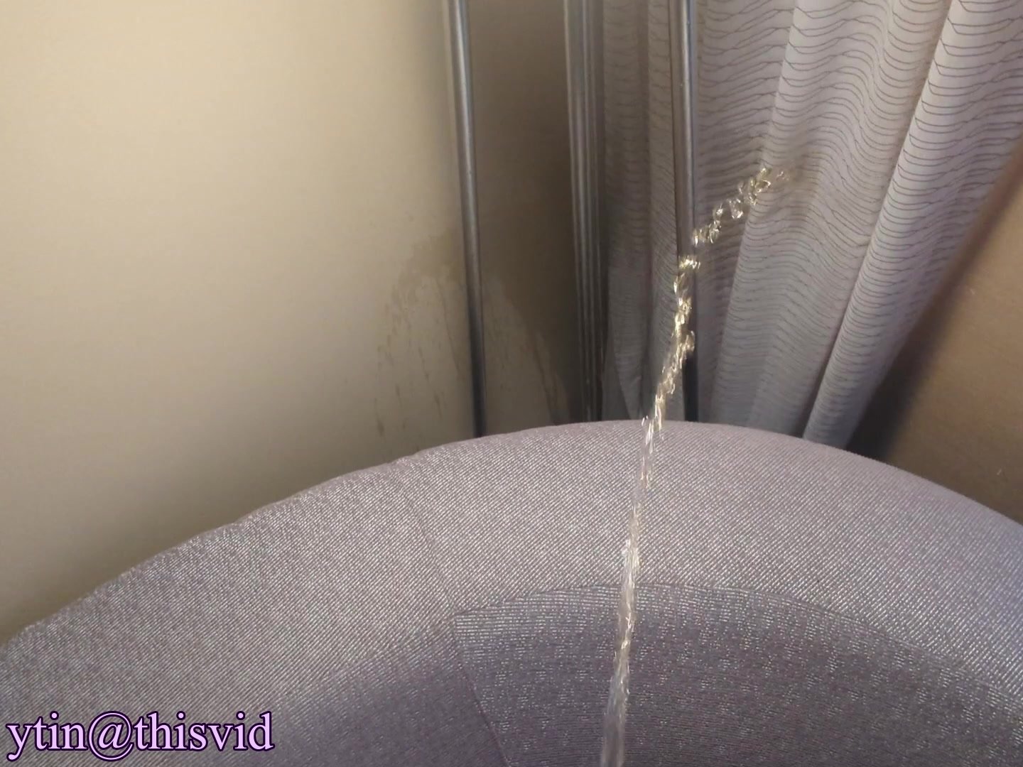 Hotel Piss Behind Couch on Lamp and Curtains