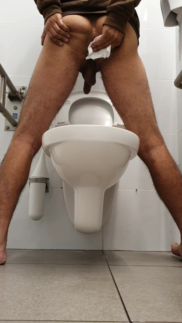Shitting in a public toilet - video 2