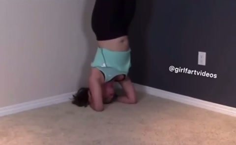 Girl farts during yoga