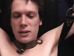 fucked in sling while clamped and balls stretched