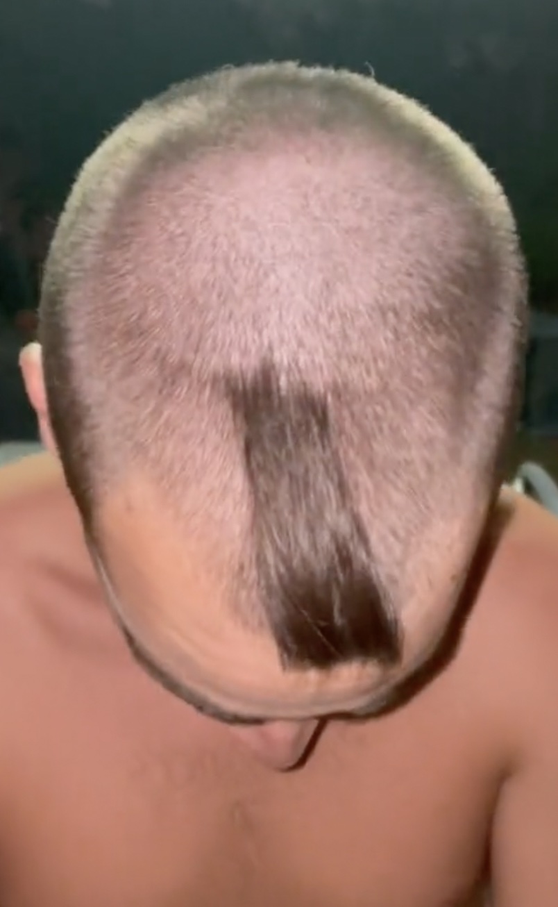 Italian Man has hair butchered and buzzed to nothing