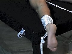 another stud given a whipping with balls stretched