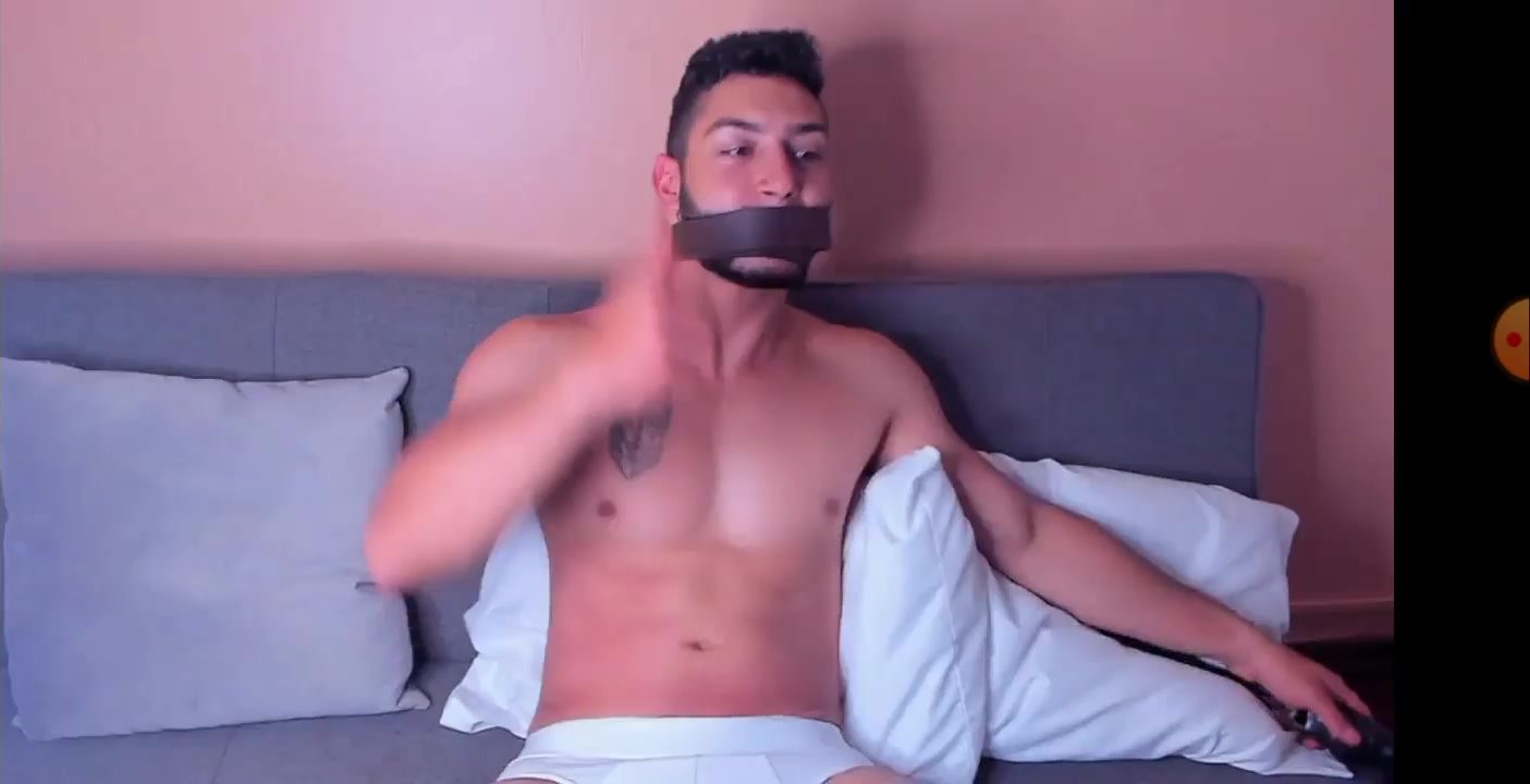 Muscle Guy Gagged & Whipped