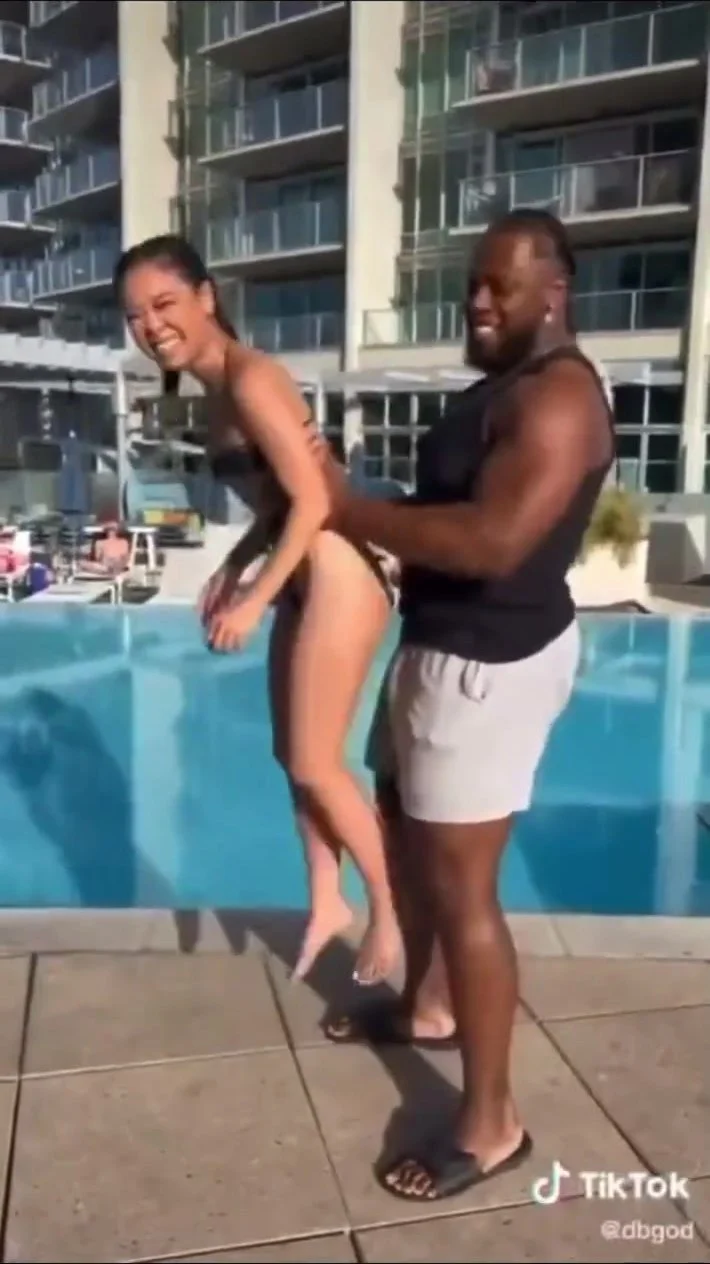 Guy takes his gf to the pool at the hotel