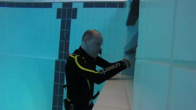 Underwater barefaced static apnea in wetsuit