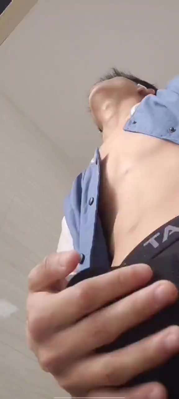 Chinese Guy Jerks Off and Cums on Video Call