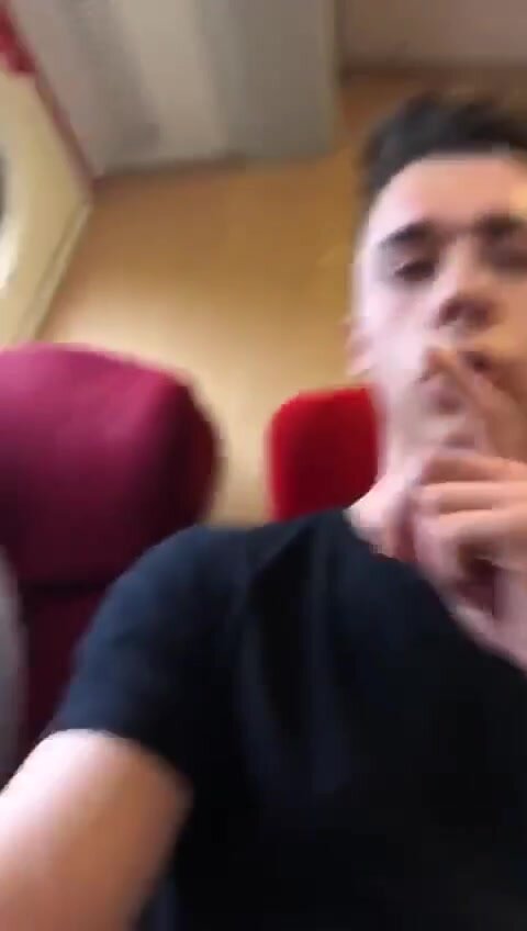 teen jerking off on a train