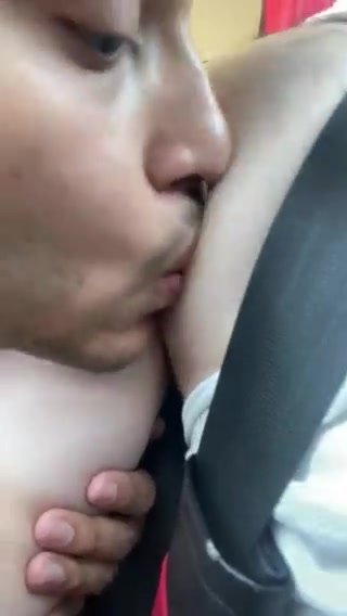 Sucking em Nipples While driving