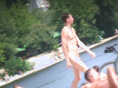 skinny guy in nudist resort