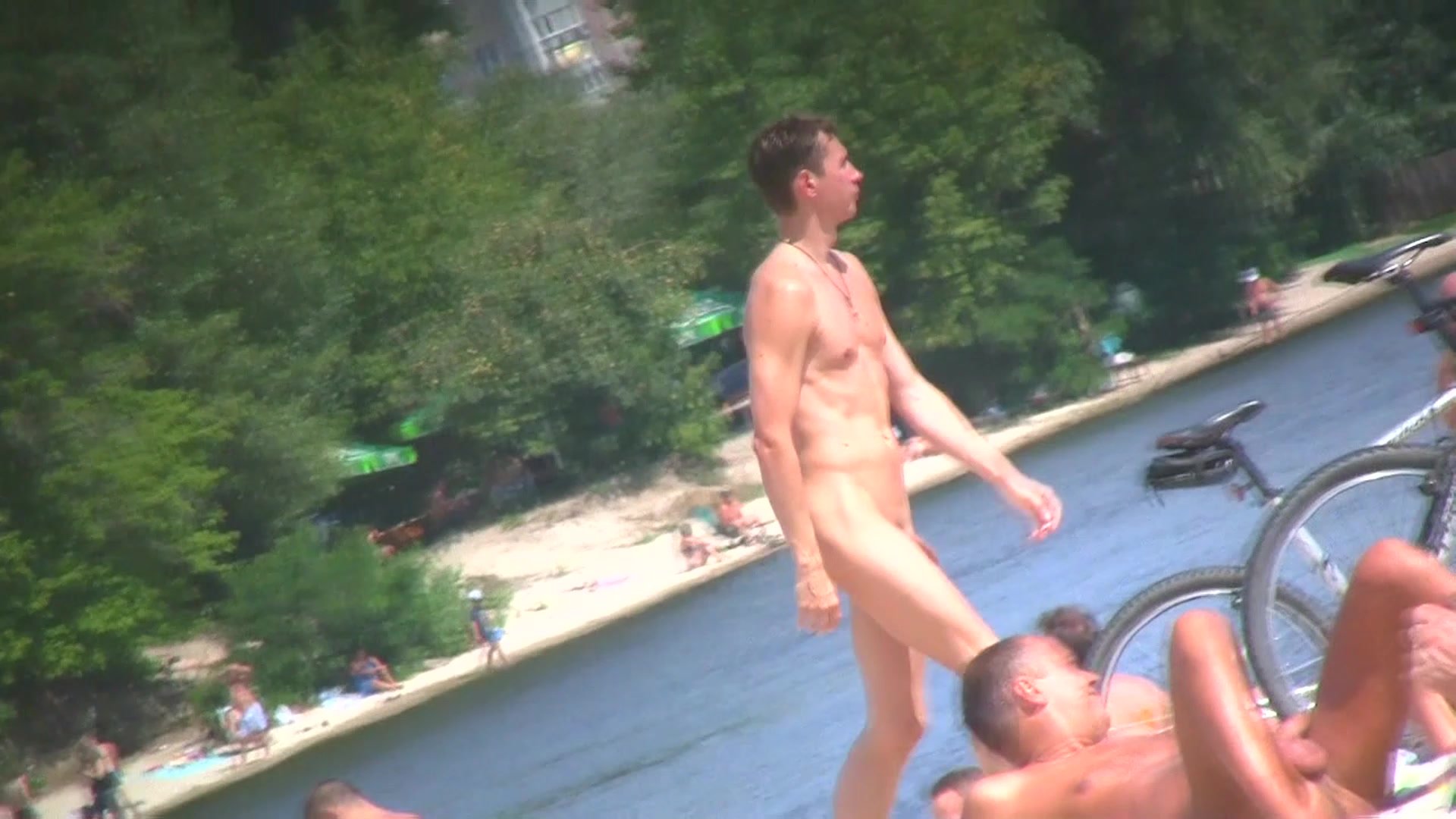 skinny guy in nudist resort