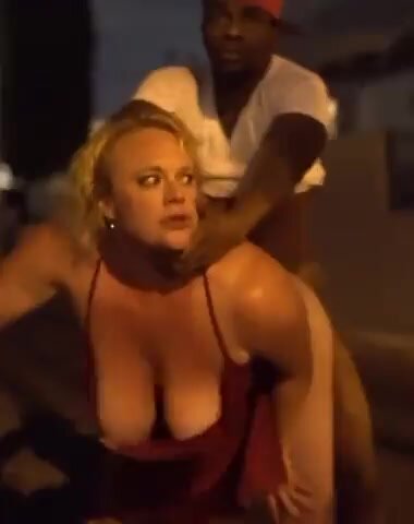 Big titty white milf gets caught fucking black guy