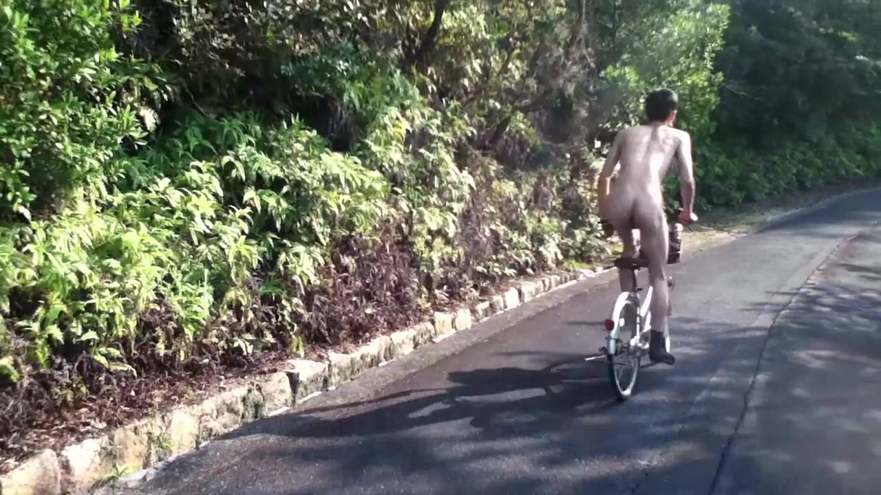 Asian guys biking naked
