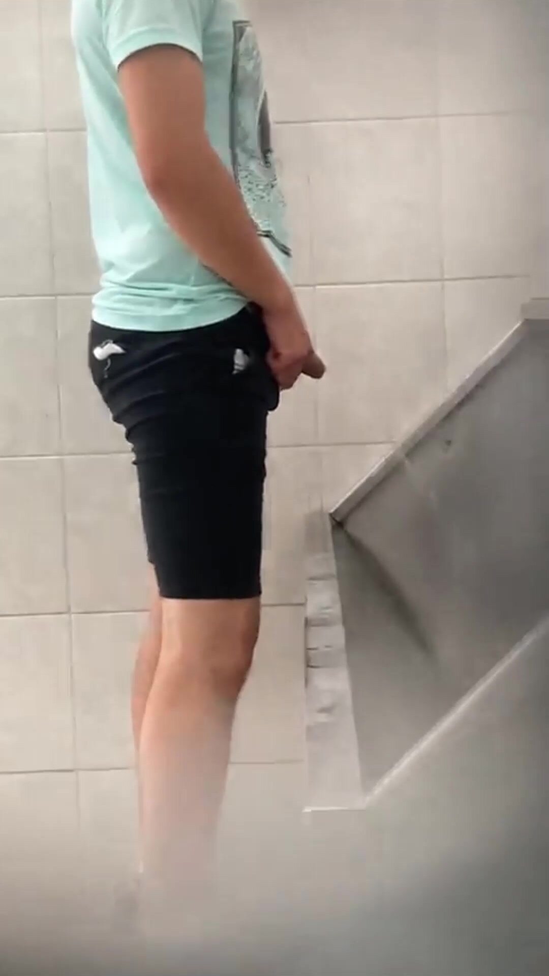 uncut dick at urinal - video 6