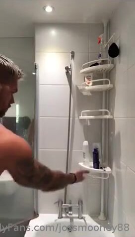 handsome english man take a shower