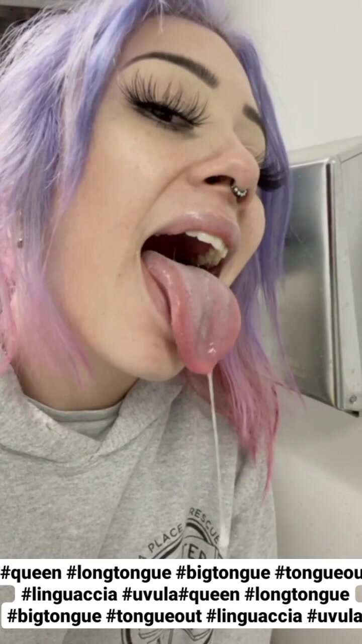 girl shows you her tongue from different angles instagr