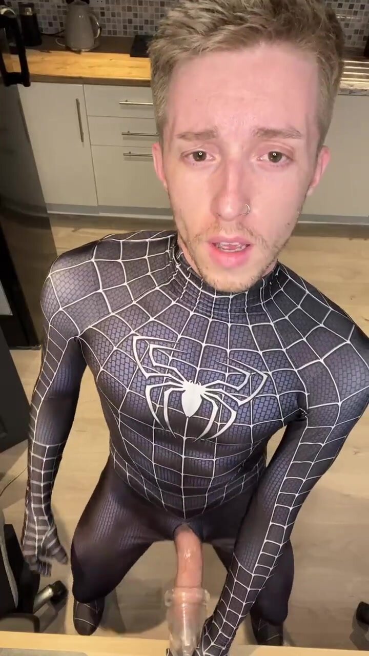spiderman shooting his web into sex toy