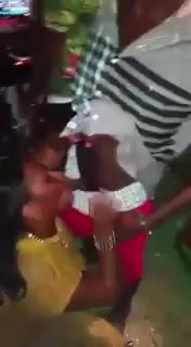 Woman pulls out guys dick in Jamaican club