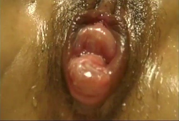 Squirting in protruding vagina