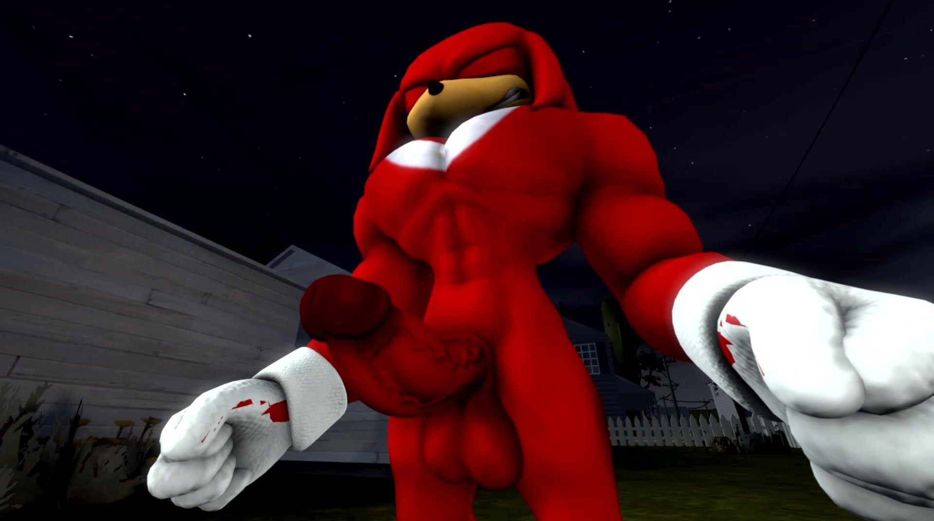 Knuckles turning into WereEchidna