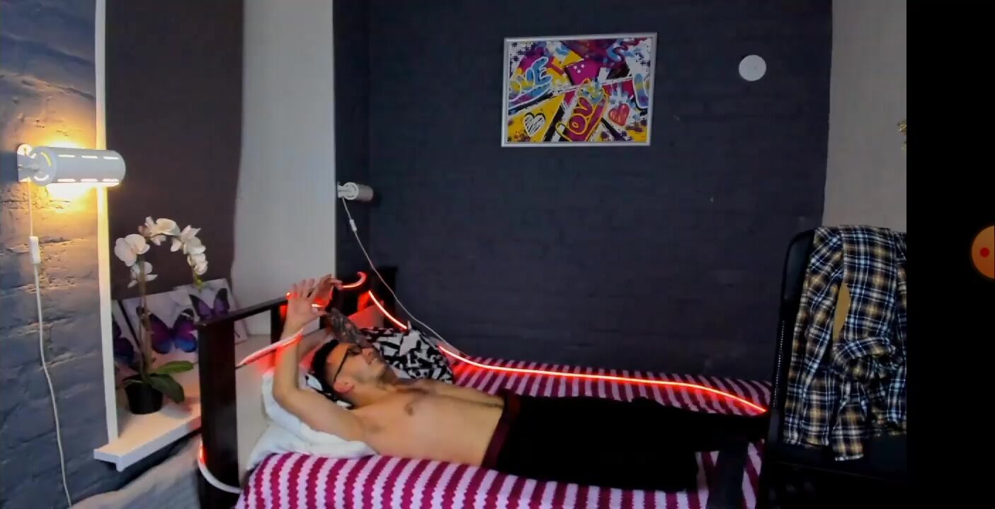 Slim Twink Tied to Bed