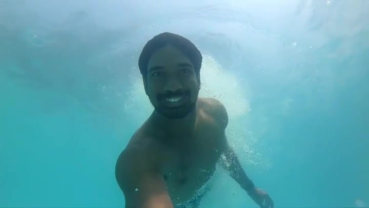 Underwater barefaced hot indian