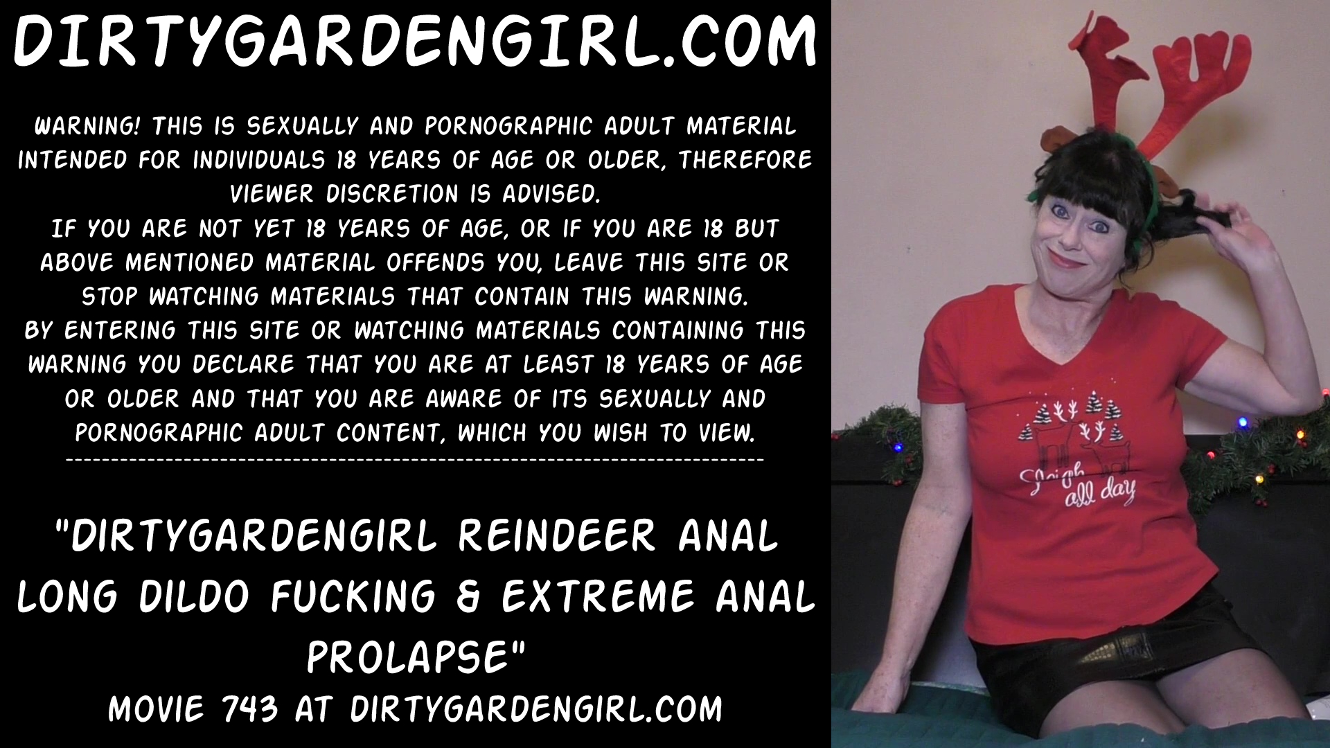 Dirtygardengirl reindeer anal dildo fucking & prolapse