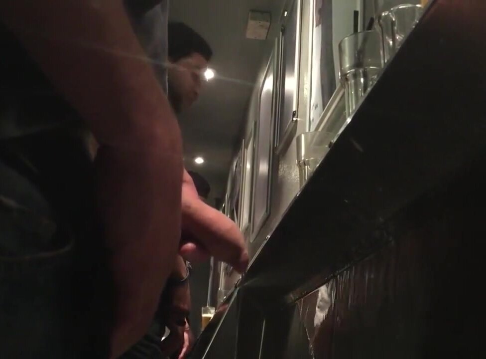 Big dick at urinal with friends