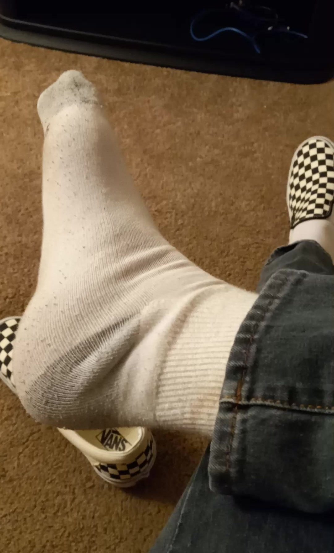 white hanes with checker vans lots of toe movment