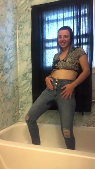 Wetting Jeans in Shower - video 2