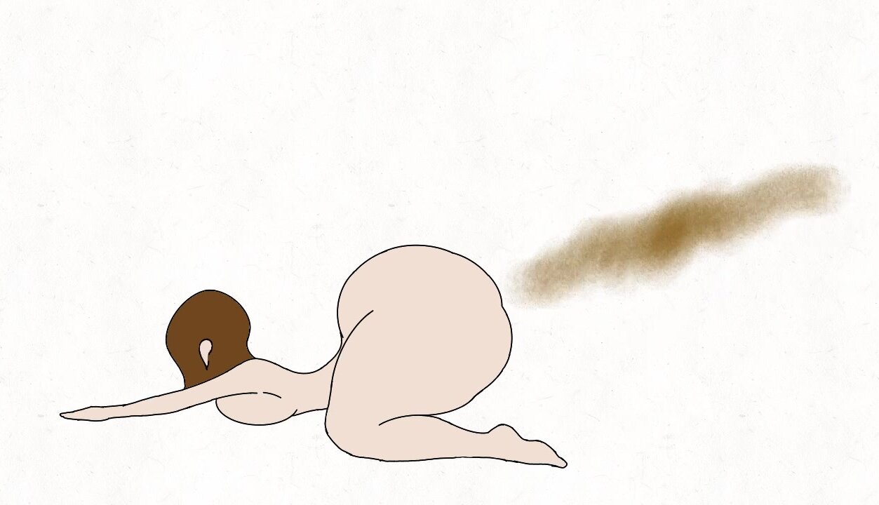 big booty latina farting and pooping animation