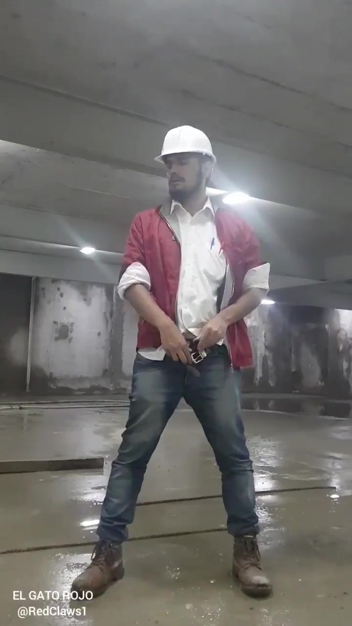 construction worker showing his best tool