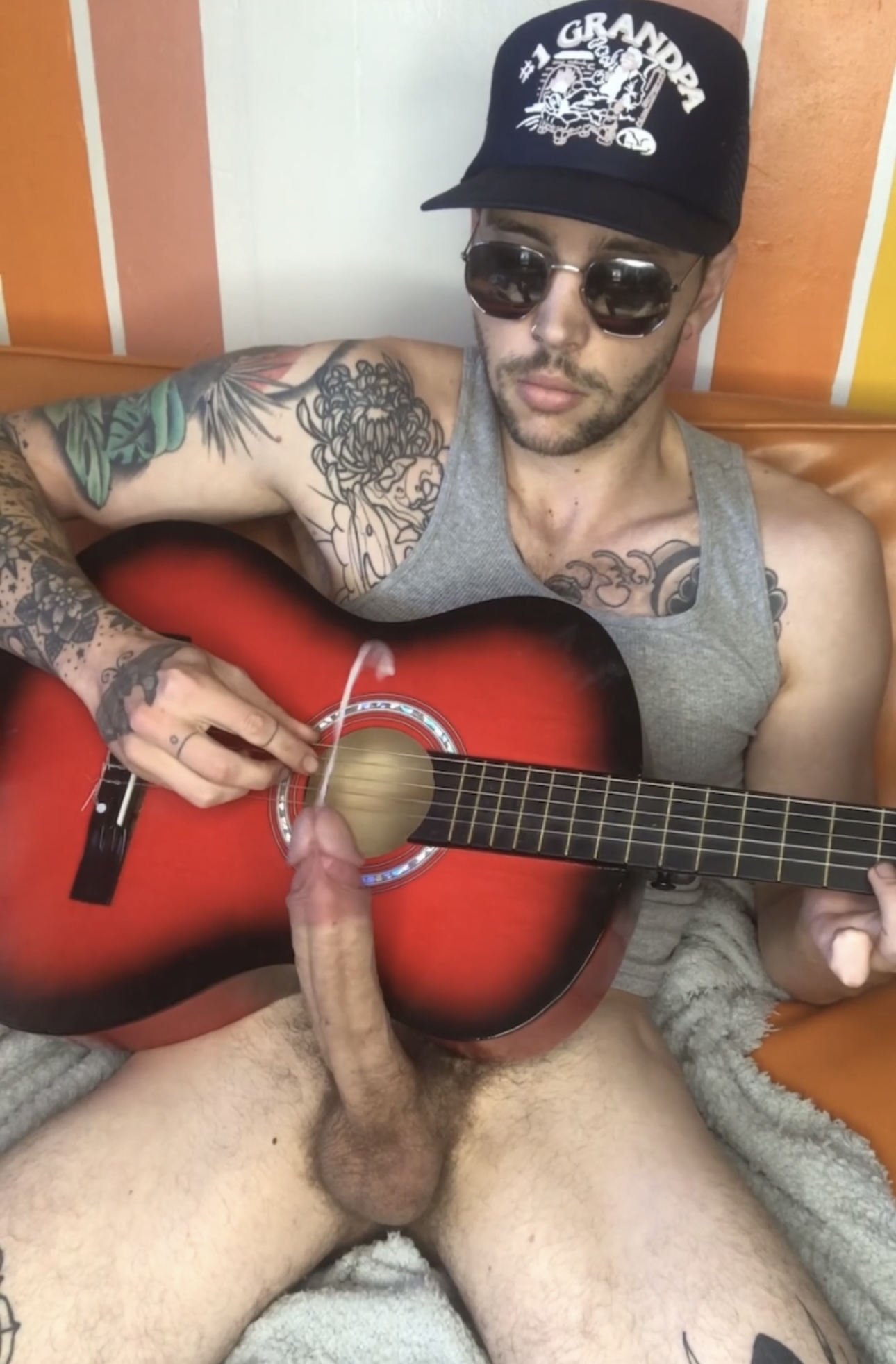 *BWC* cums hands-free playing guitar