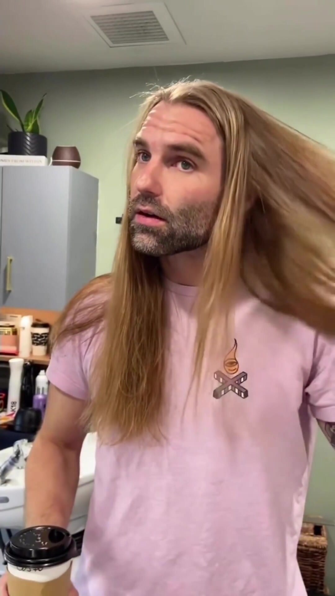 Long Haired Guy Cuts His Hair Only Hair Cut Video 2