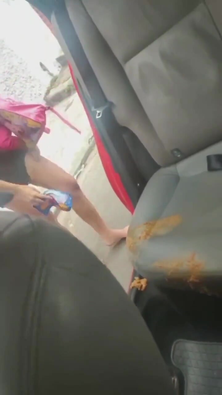 Cute chick leaves a mess in an Uber