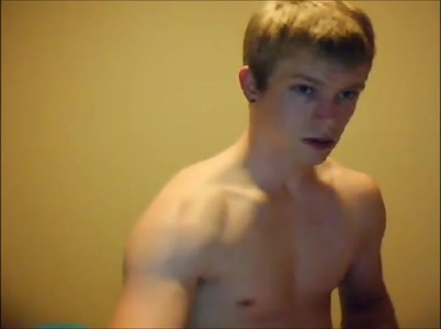 Blond boy shows off