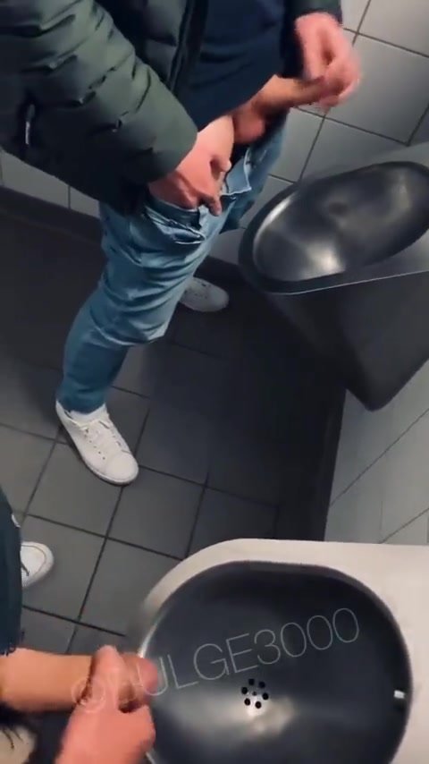 Jerking watching him (cum at urinals)