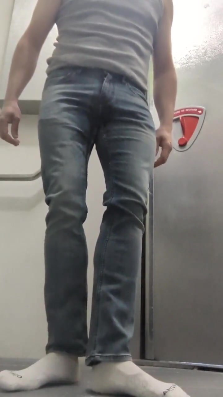 Pissing my jeans in a public toilet
