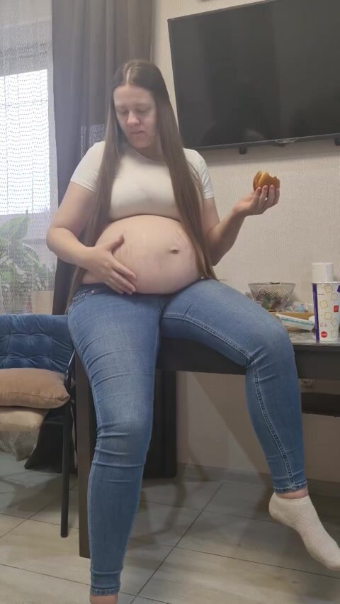 big belly of russian girl