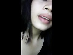 Sexy Girl Swallow Gummy With Open Mouth