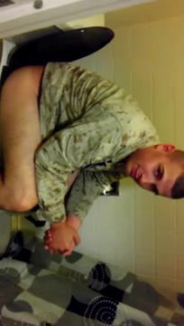 A marine pooping.