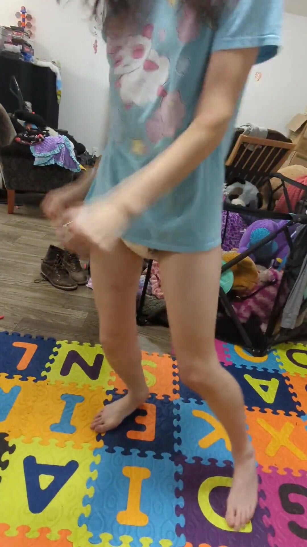Cute trans girl dances