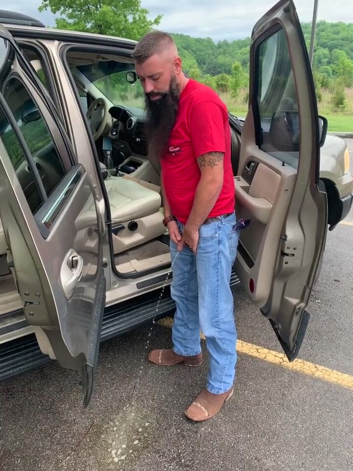 HOT MEN PISSING NEAR THE CAR - video 2